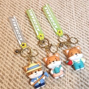 3 fox keychains